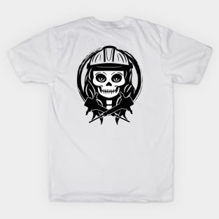 Fossicker Skull and Jackhammer Black Logo T-Shirt